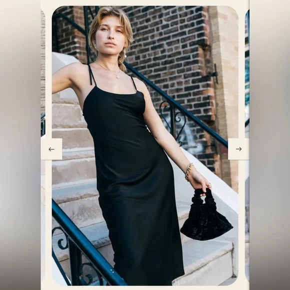 Sleek Black Tie-Back Midi Dress - Picture 2 of 5